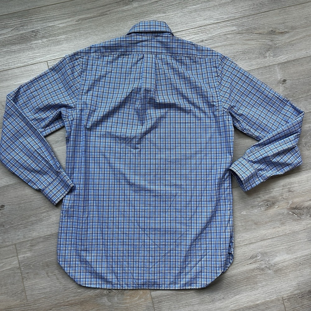 Polo Ralph Lauren Classic Fit Dress Shirt 15.5 32/33 Graph Check Blues & Navy - Picture 7 of 12